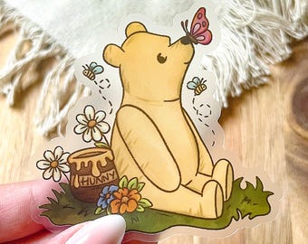 Winnie sticker, clear vinyl sticker