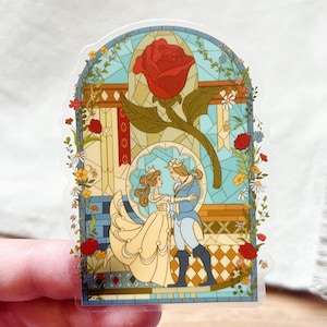 Beauty & the Beast Sticker, clear vinyl sticker