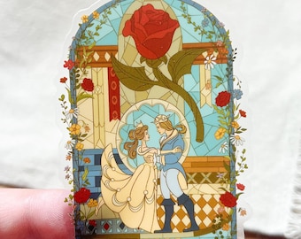 Beauty & the Beast Sticker, clear vinyl sticker