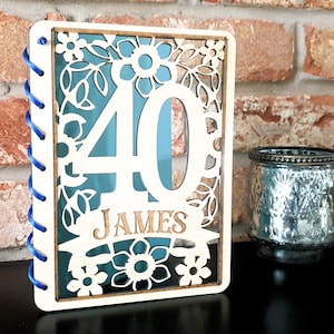 Personalised 40th Birthday card, 3mm Maple wood, 40th Gift For Her, 40th Celebration For Him, Unique Cards, Special Birthday Gifts,