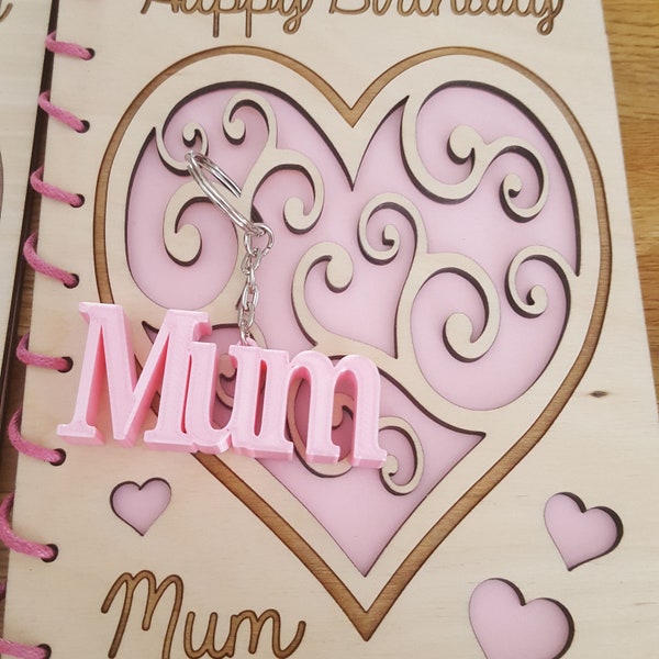 Birthday Card Mother, Mum, Mam, Nana Wooden Birch card, Custom Made lasts forever, Personalised
