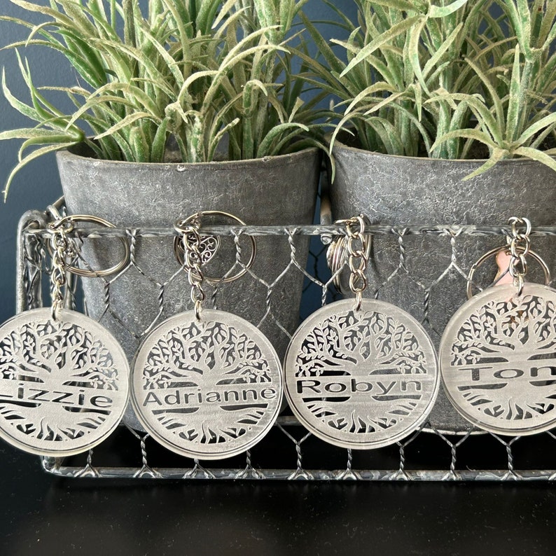 Personalised Tree of Life Keyring, Custom Acrylic Keychain - Etsy