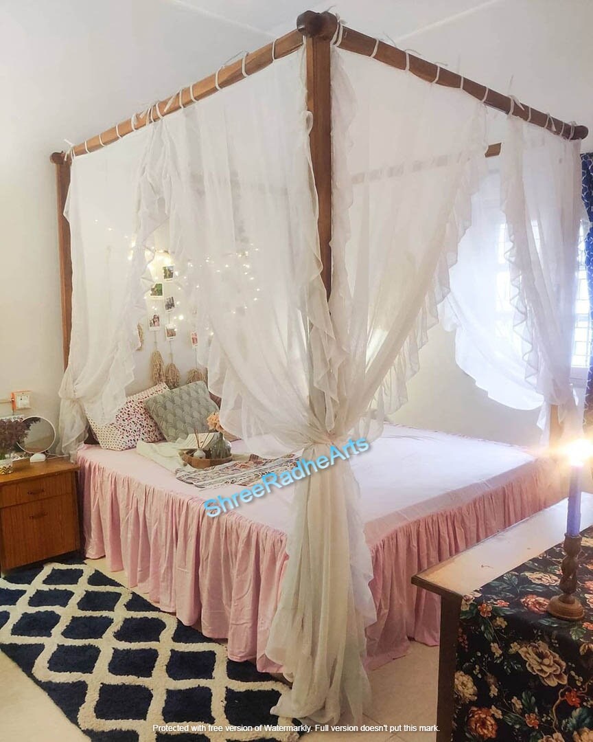 Poster Bed Curtains With Ruffles Etsy