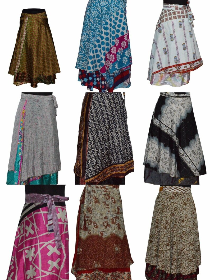 10 Wholesale lot Indian Wrap Around Skirt Handmade Reversible Etsy