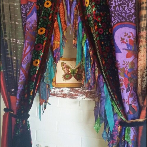 Patchwork Recycled Sari Silk Curtain