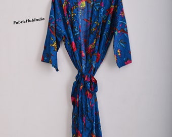 Indian Cotton Kimono /Beach Robe/ Kimono Robe/ Swim Wear Robe/Night Wear/Cotton Robe/Cotton Kimono Robe/ Gown/ Double Side Pocket Robe
