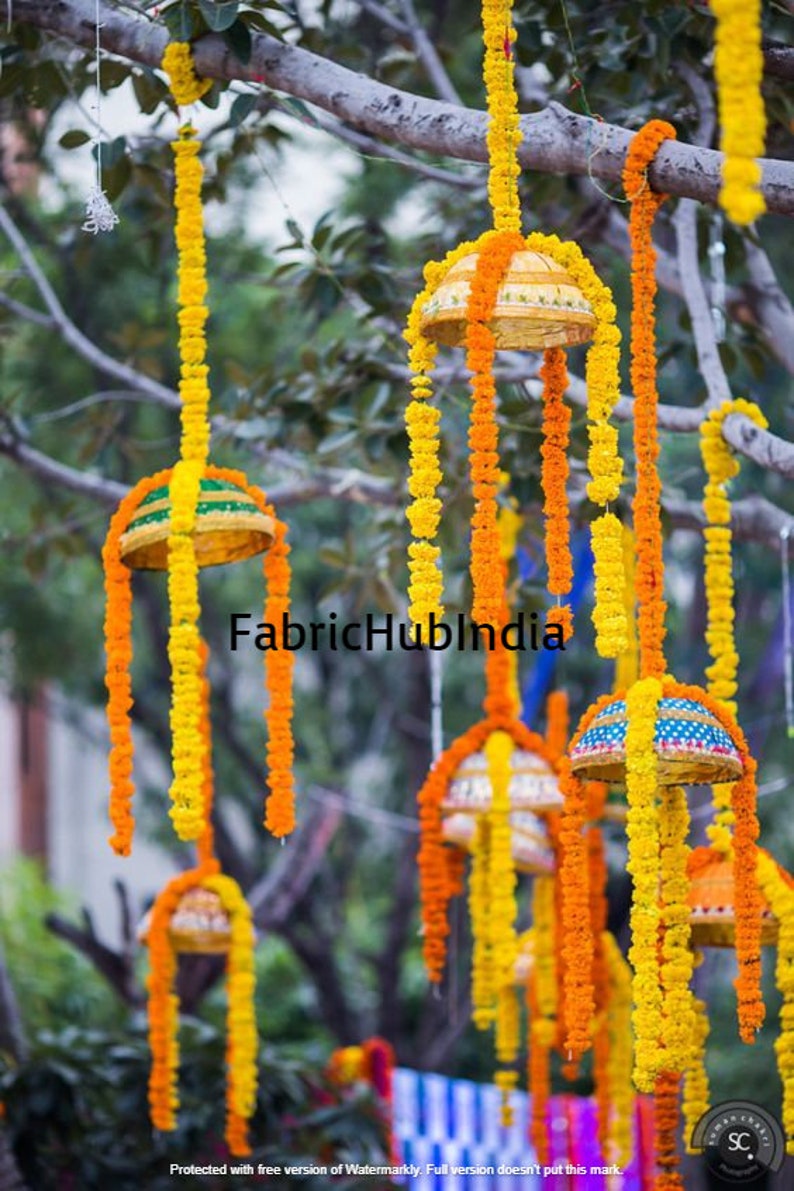 Pack of 10 Artificial Marigold Garlands Flower Strings Wedding Etsy