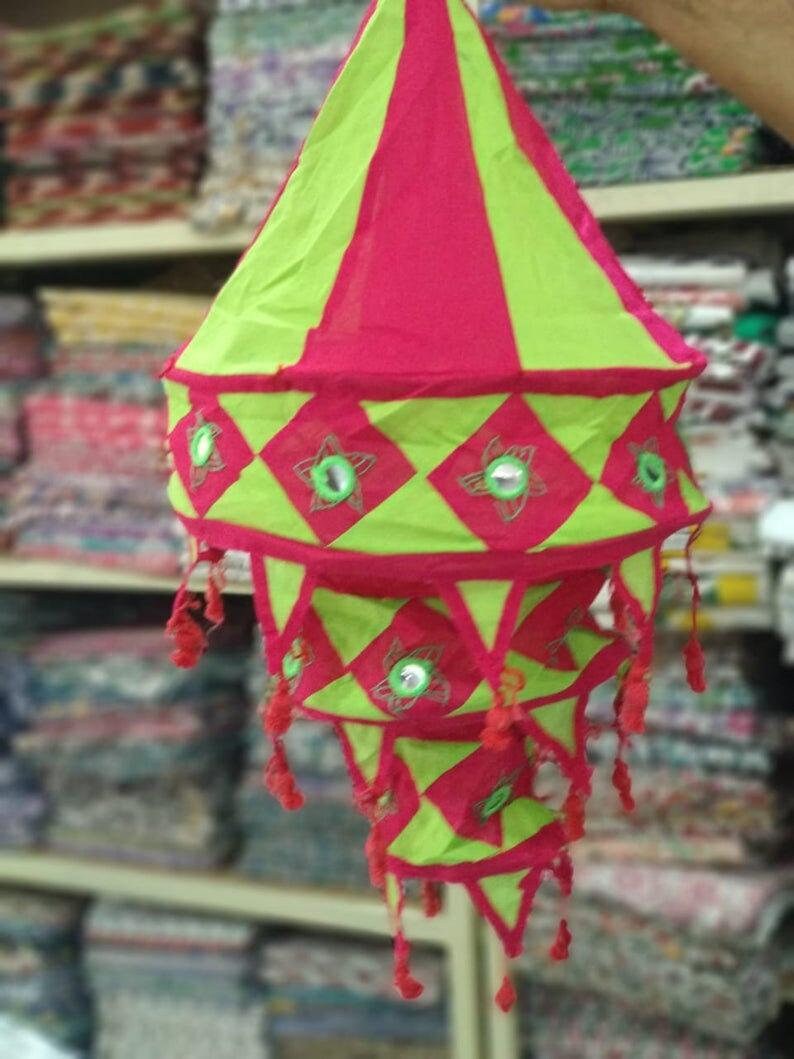 20 PCS Mix Lot Cotton Hanging Lamp Shade Indian Wedding Decor Etsy