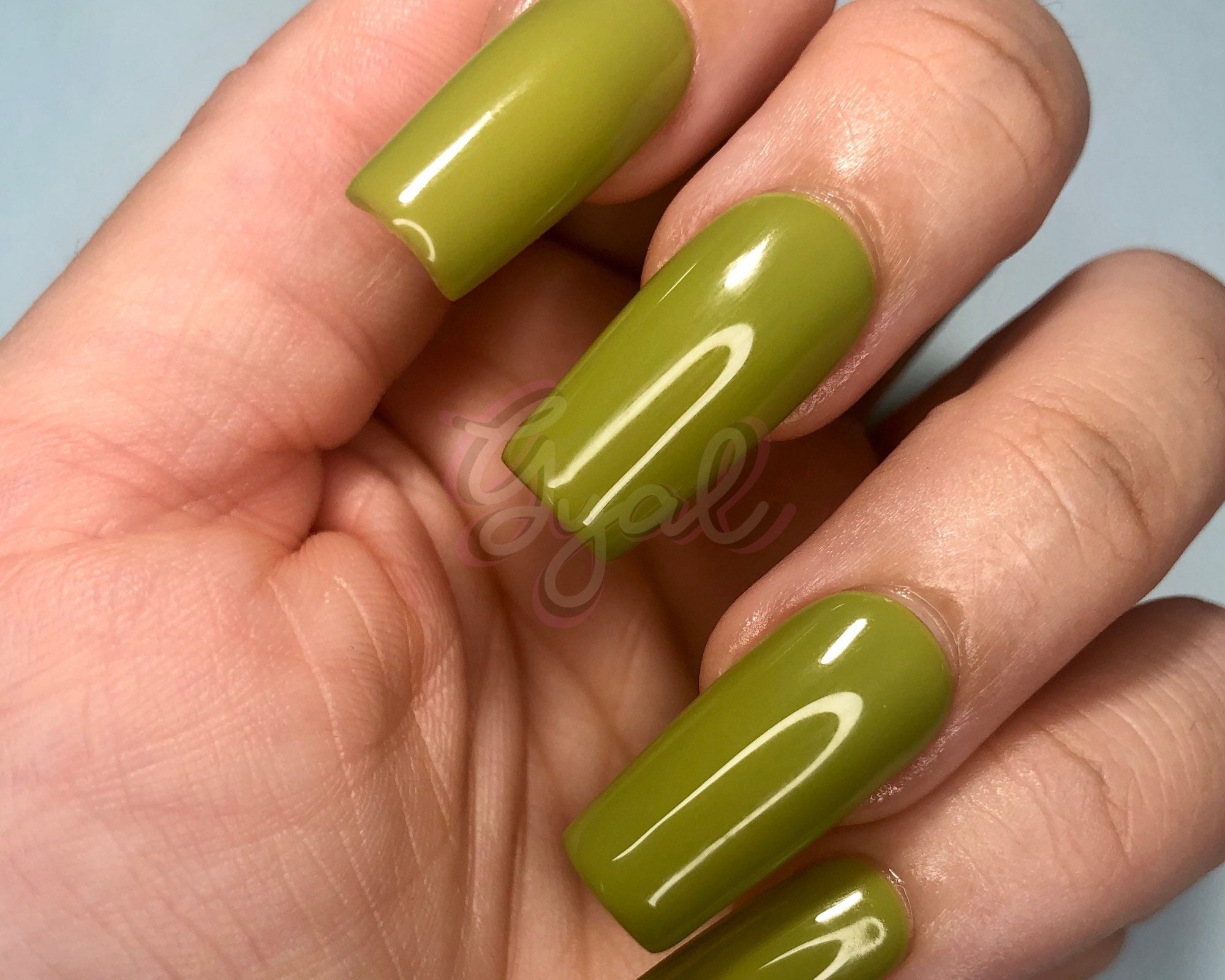 Green Apple Olive Green Apple Nails Fake Nails Reusable | Etsy