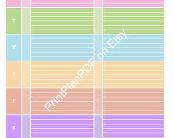 Wekelijkse planning Planner Pagina Organisator AFDRUKBARE PDF om stationaire 8x11 in te vullen