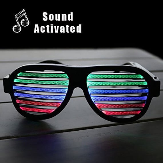 Sound & music activated light up glasses shutter shades party Etsy