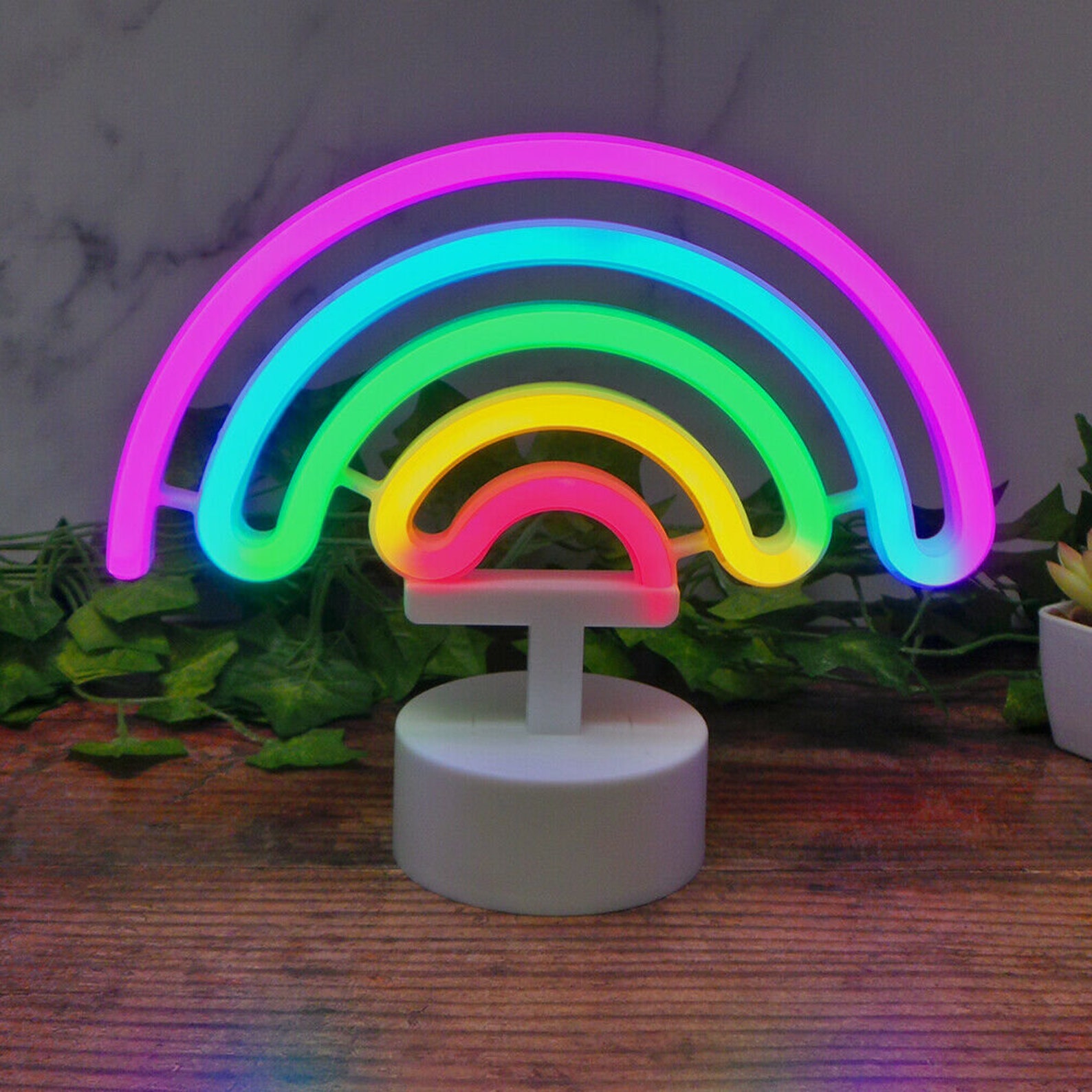 Rainbow led neon light stand bar lamp home nursery room Etsy