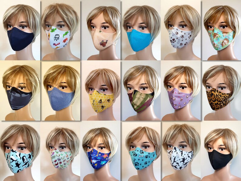 LAGOON BLUE Washable Reusable Triple Layer Face Mask with Etsy