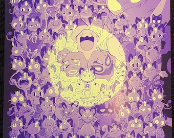 Meowth a day print