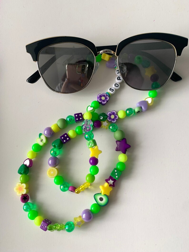 PERSONALISED Sunglasses Chain Glasses chain Custom Y2K Etsy