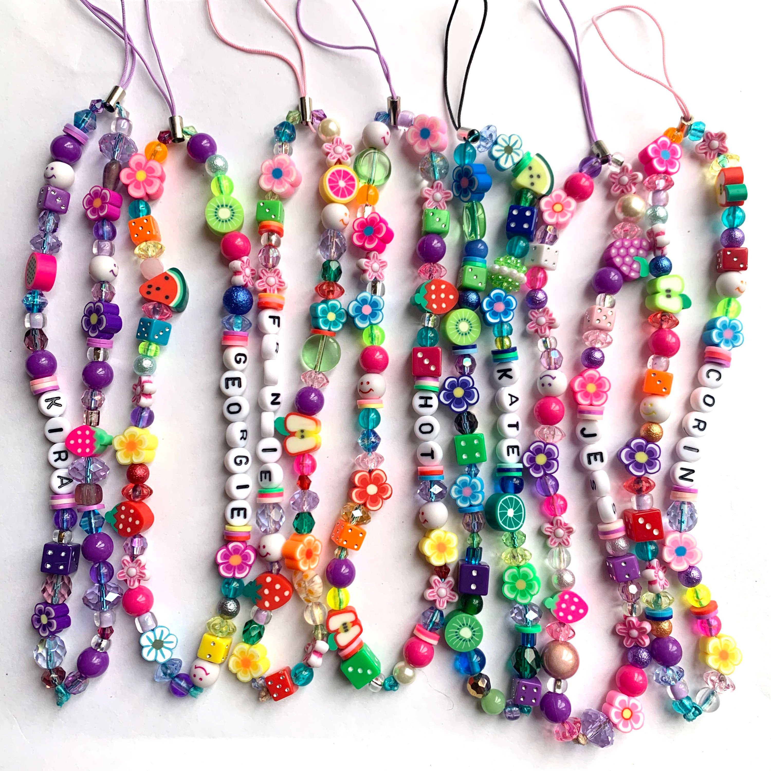 Custom 90s Style Beaded Phone Charm Y2K Aesthetic Phone Etsy