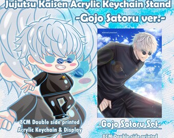 Soporte de llavero acrílico impreso de doble cara de anime con juego de postales