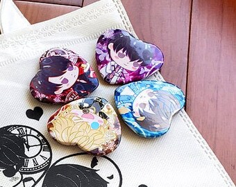 Mr Love: Queen's Choice / Love and Producer EVOL x LOVE 58mm heart-shaped badge Button Pin with colour printed card (ver oficial)