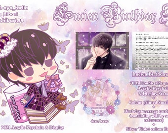Mr Love: Queen's Choice / EVOL x LOVE double size impreso Acrylic Keychain Stand con tarjeta de mensaje- Lucien Special Birthday set