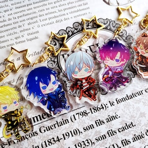 Noctyx NIJISANJI Vtuber fanart Clear Acrylic Keychain with colour printed small card