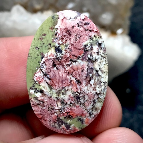 パープルプルームアゲートティアドロップペンダント：天然宝石