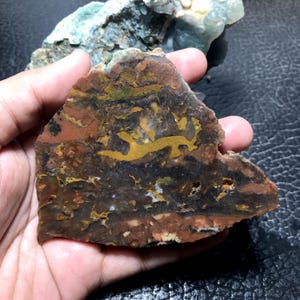 Brecciated Jasper Slab Unpolished – Unique Natural Pattern | Lapidary Rough 101x83x9 mm | 129,2 gram Gemstone Slab from Java, Indonesia