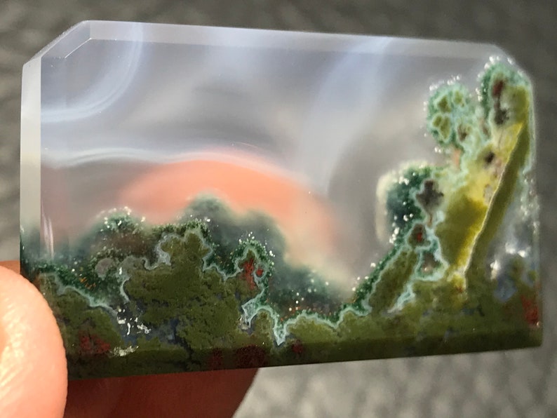 39x22,5x5,5mm Scenic Moss Agate Cabochon