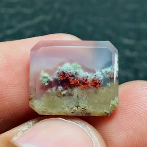 Impresionante cabujón de ágata musgosa de 16 x 13,5 x 4 mm: un regalo único y especial para los amantes de la joyería.