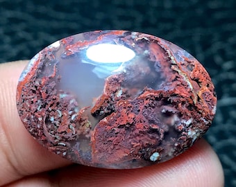 Mossy Jasper Cabochon: Indonesian Gemstone (29x20x6,5)mm