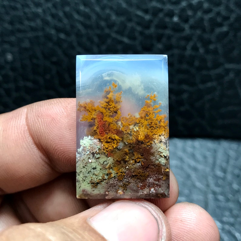 Scenic Moss Agate Cabochon 30x19x4 Mm, Valentine Gifts, Gifts for Her ...