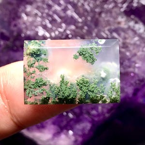 Green Moss Agate Emerald Cut Cabochon, Gift For Her, Gift For Engagement, Wedding Gift, Supply Jewelry