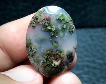 Scenic Moss Agate Cabochon 20x28x6 mm, Rare Moss Agate, Rare Stone, Gemstone For Necklace, Gifts For Her, Gifts For Him
