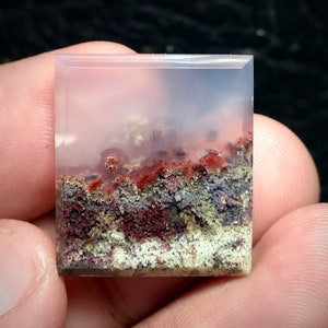 Scenic Moss Agate Cabochon 20x22x4 mm, Birthday Gifts, Java Moss Agate, Gifts For Her, Beautiful Gifts, Valentines Day Gifts For Him