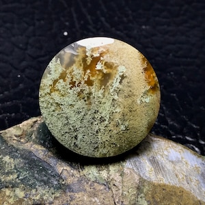 Scenic Moss Agate Round Shaped Cabochon . Gift For Engagement . Supply To Jewelry . Supply To Necklace . Supply To Ring