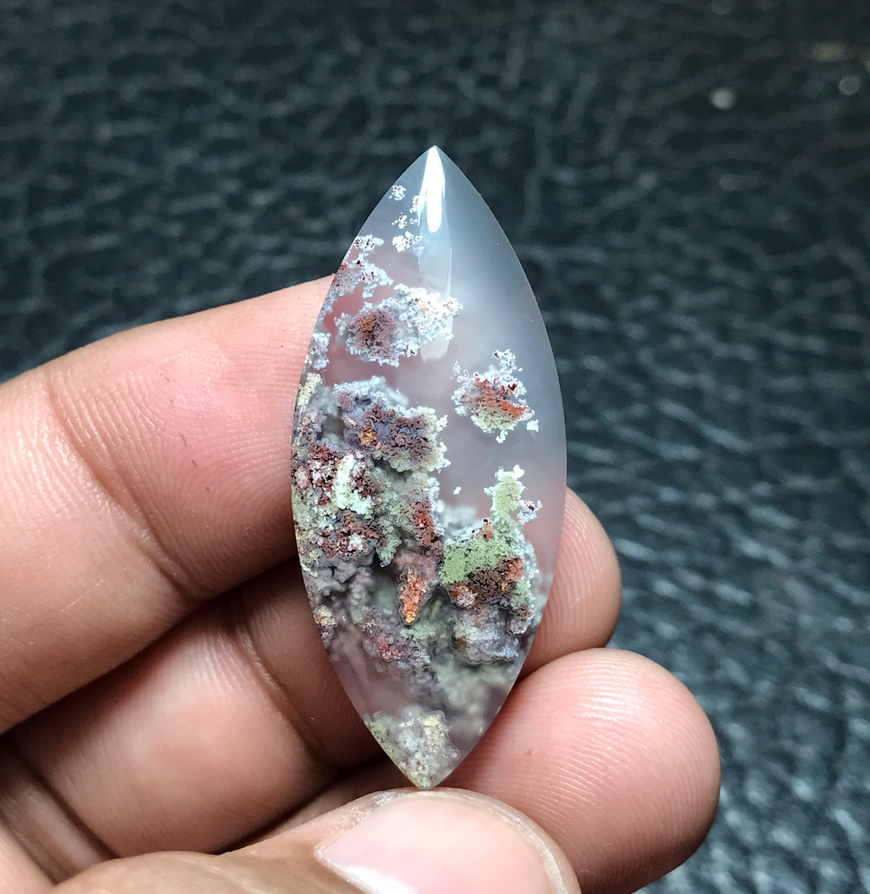 Scenic Moss Agate Cabochon 40x17x5,5 mm,Cabochonsforyou, Personalized Gift, Gifts For Her, Birthday Gift, Handmade Jewelry, Pendant