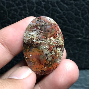 Beautiful Scenic Moss Agate Cabochon 33x24x5,5 mm, Birthday Gifts, Java Moss Agate, Gifts For Her, Beautiful Gifts