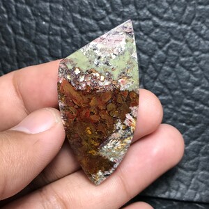 Unique Moss Agate Cabochon 25x53x7 mm By Cabochonsforyou.com