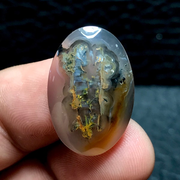 Cobre En Calcedonia Cabujón 24x16x6 mm, Regalo para ella, Colgante, Anillo, Piedra Preciosa, Regalos de Navidad, Regalos de Cumpleaños, Regalos Personalizados, Hecho a mano