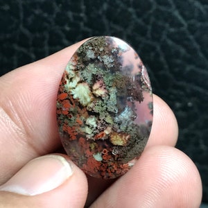Beautiful Scenic Moss Agate 27x18,5x6 mm