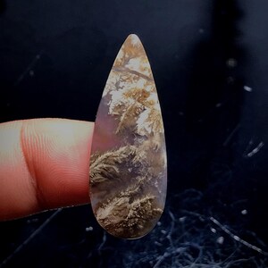 Handcrafted Plume Agate Cabochon15x38,5x5 mm