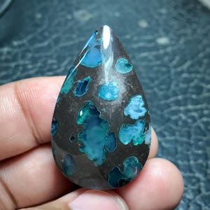 Amygdaloidal Agate Cabochon, Basalt Matrix (42x26x9 mm), Java Indonesia