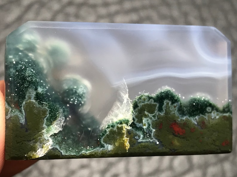 39x22,5x5,5mm Scenic Moss Agate Cabochon