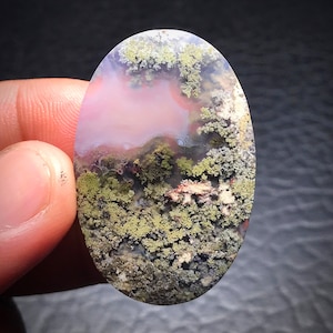 Scenic Moss Agate Cabochon 27x41x6 mm