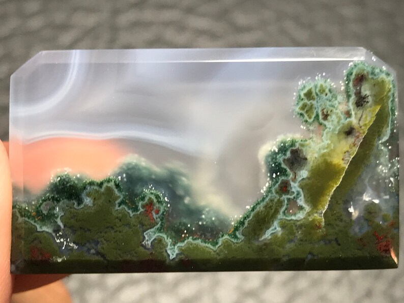 39x22,5x5,5mm Scenic Moss Agate Cabochon
