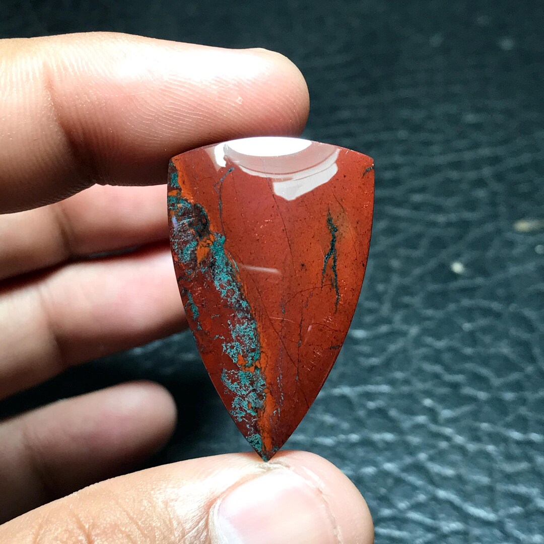 Red Mossy Jasper Cabochon 35x22x5 Mm,cabochonsforyou.com - Etsy
