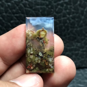 Beautiful Scenic Moss Agate, Sweet Moss Agate (15x30x4) mm, Birthday Gifts, Java Moss Agate, Gifts For Her, Beautiful Gifts