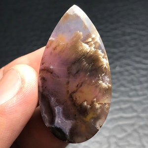 Natural Purple Plume Agate Teardrop Shaped Cabochon, Personaized Gifts, Gifts For Her, Gifts For Him, Pendant, Halloween Gifts, Fathers Day