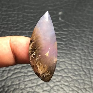 Handcrafted Plume Agate Cabochon 43x17x6 mm