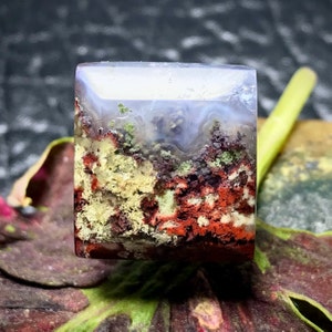 Scenic Moss Agate Cabochon 16x17x6 mm, Handmade Jewelry, Handmade Gift, Crystals Collector