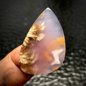 Violet Plume Agate Cabochon 33x22x5 mm